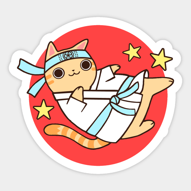 Karate Cat Sticker by SarahJoncas